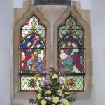 Resurrection Window with floral decoration