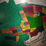 Wall map of the vineyard showing the locations of the various grape varieties